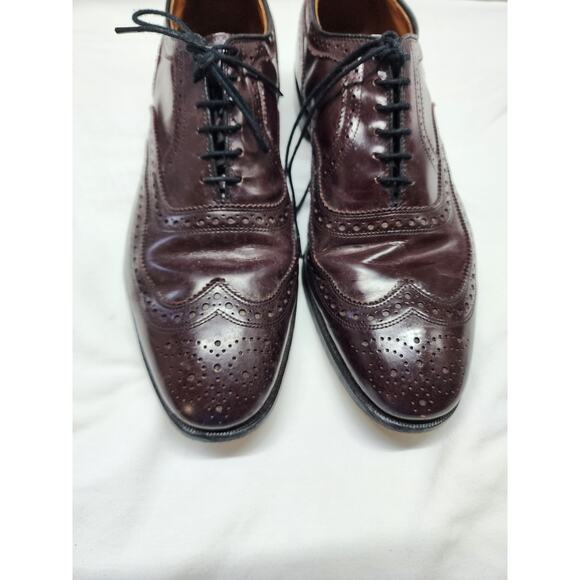 Vintage Allen Edmonds McAllister Burgundy Wingtip Oxford Shoes Men Size 10C sh4 main image 2
